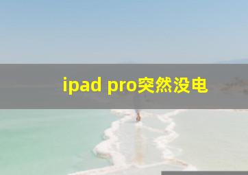 ipad pro突然没电